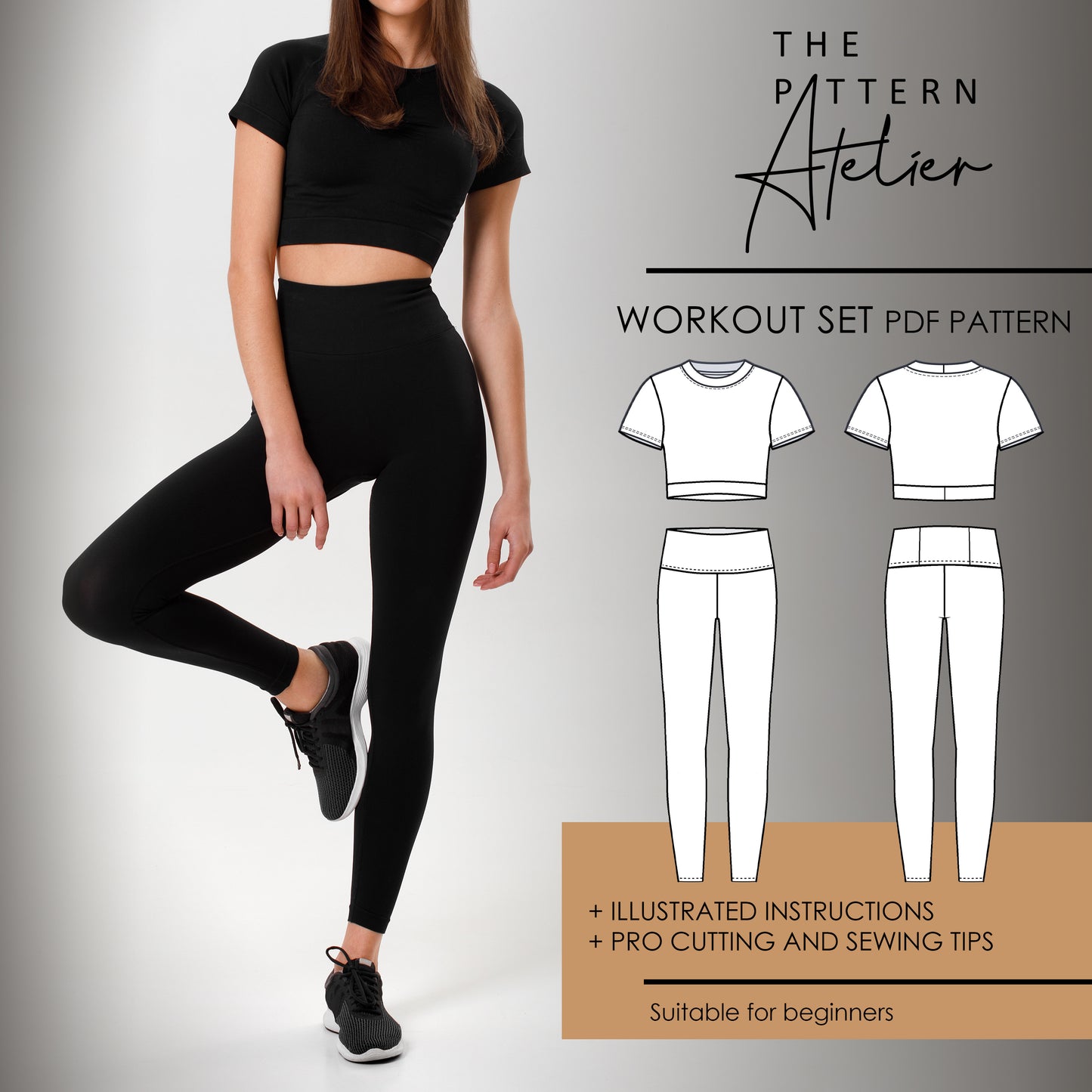 Basic Workout Set PDF digital sewing pattern bundle cover image