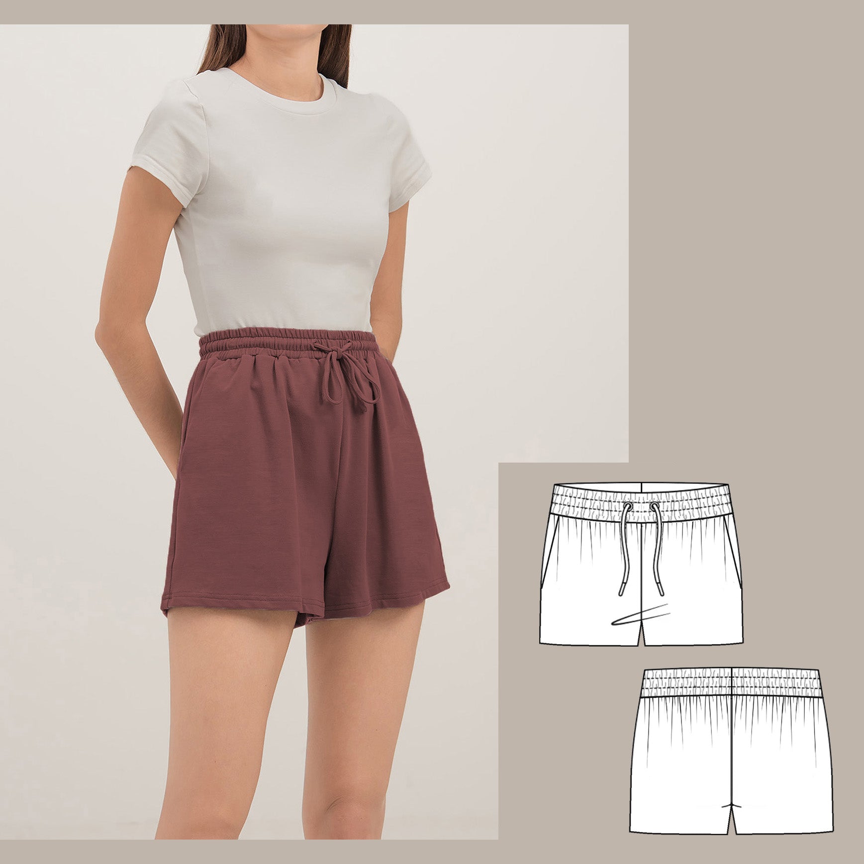 Drawstring shorts sewing pattern hotsell